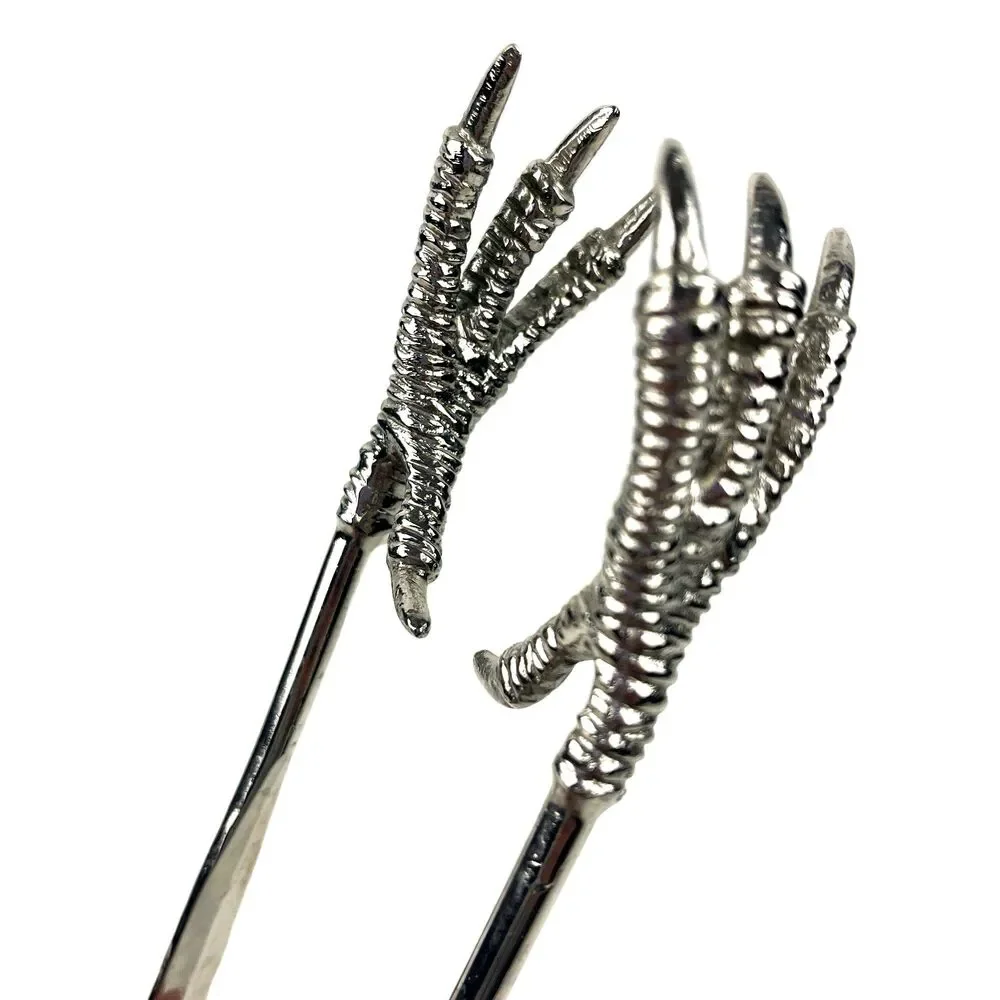 VTG Arthur Court Designs Chicken Claw Ice Tongs Silver Tone Metal Serving Tongs